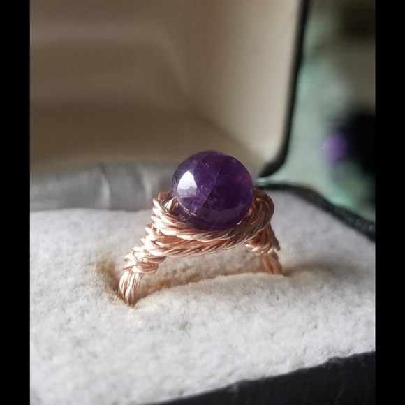 🌙💜 Amethyst Stone Ring - 8 - Picture 3 of 9